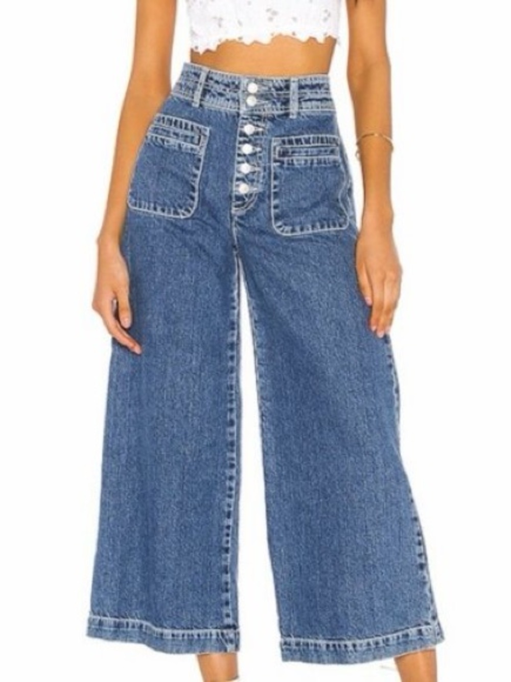 Free People We The Free Jeans Colette wide leg high waist